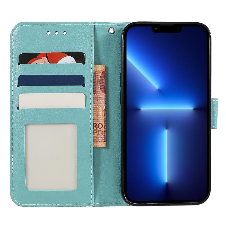 Funda de cuero con tapa y estampado floral para Redmi A5 4G (173,3 mm) (Verde)