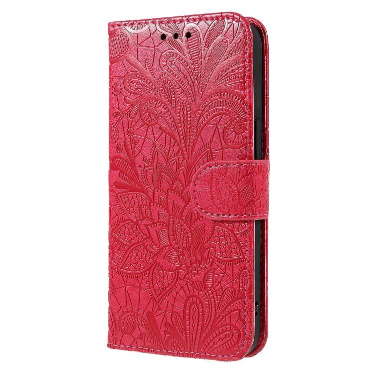 Funda de cuero con tapa y estampado floral para Redmi A5 4G (173,3 mm) (Rojo)