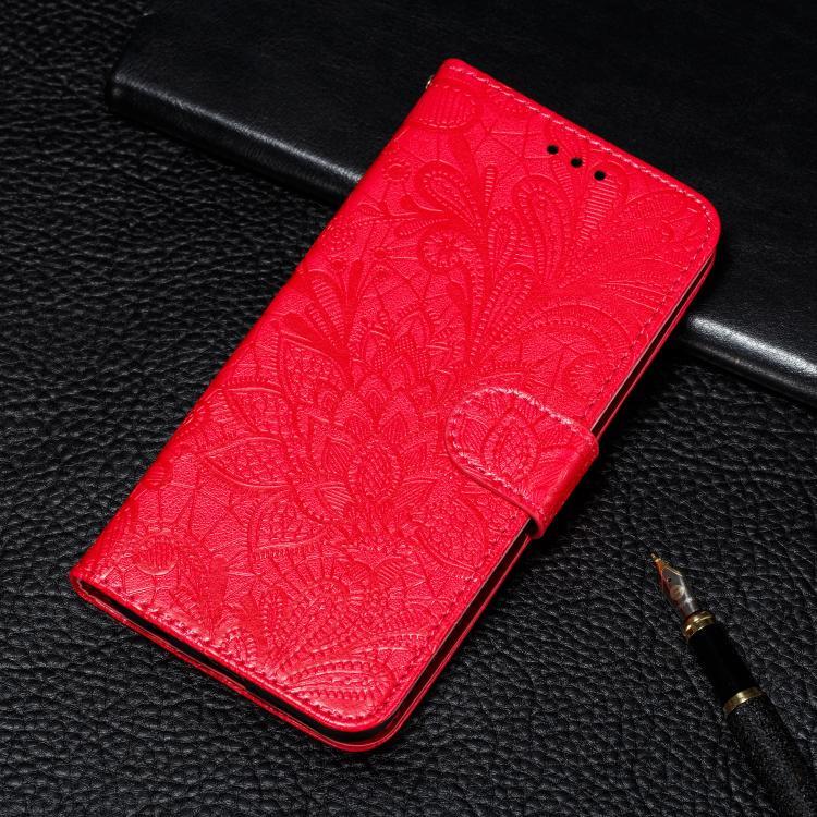 Funda de cuero con tapa y estampado floral para Redmi A5 4G (173,3 mm) (Rojo)