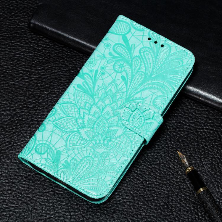 Funda de cuero con tapa y estampado floral para Redmi A5 4G (171,7 mm) / Poco C71 4G (verde)