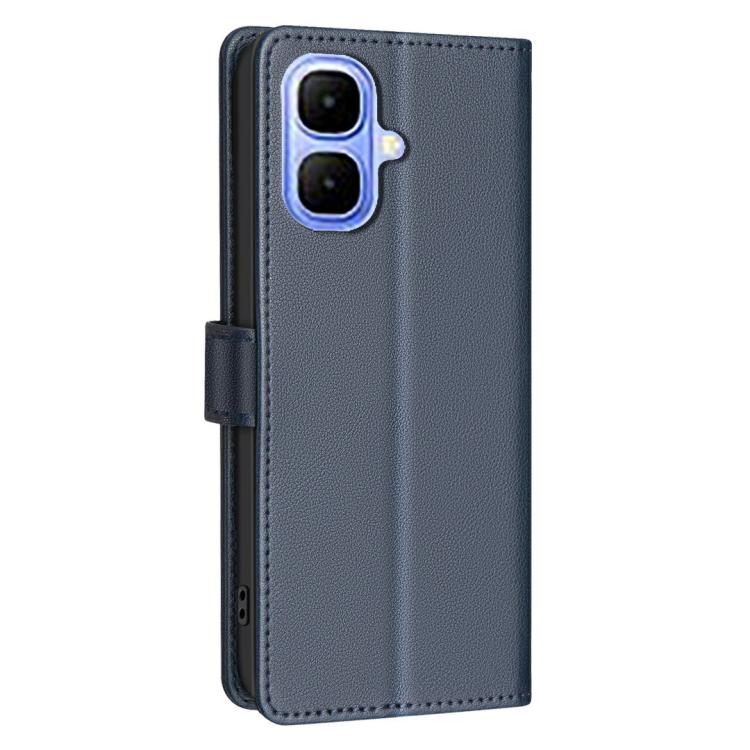 Funda de cuero antirrobo RFID con textura Litchi para Infinix Smart 10 4G (azul)