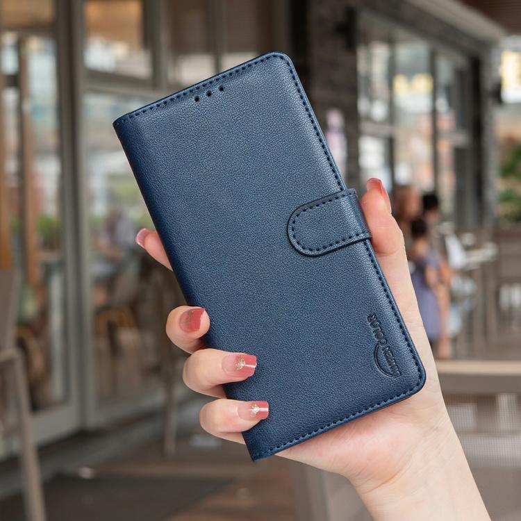 Funda de cuero antirrobo RFID con textura Litchi para Infinix Smart 10 4G (azul)