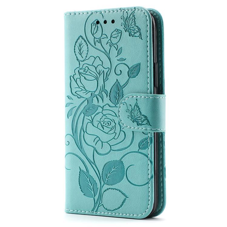 Funda de piel con relieve de mariposa rosa para Samsung Galaxy XCover7 Pro (verde)