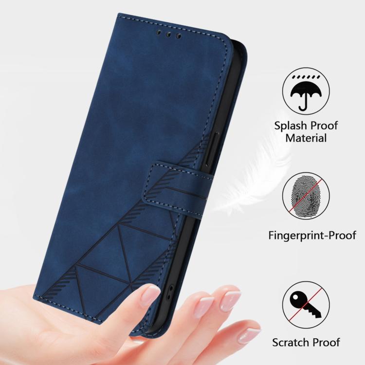 Funda de cuero con relieve 3D para TCL 605/60 SE (azul)