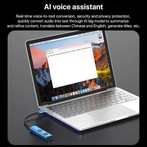 Adaptador concentrador USB-C YCE V297A 7 en 1 con IA y salida 8K (Azul)