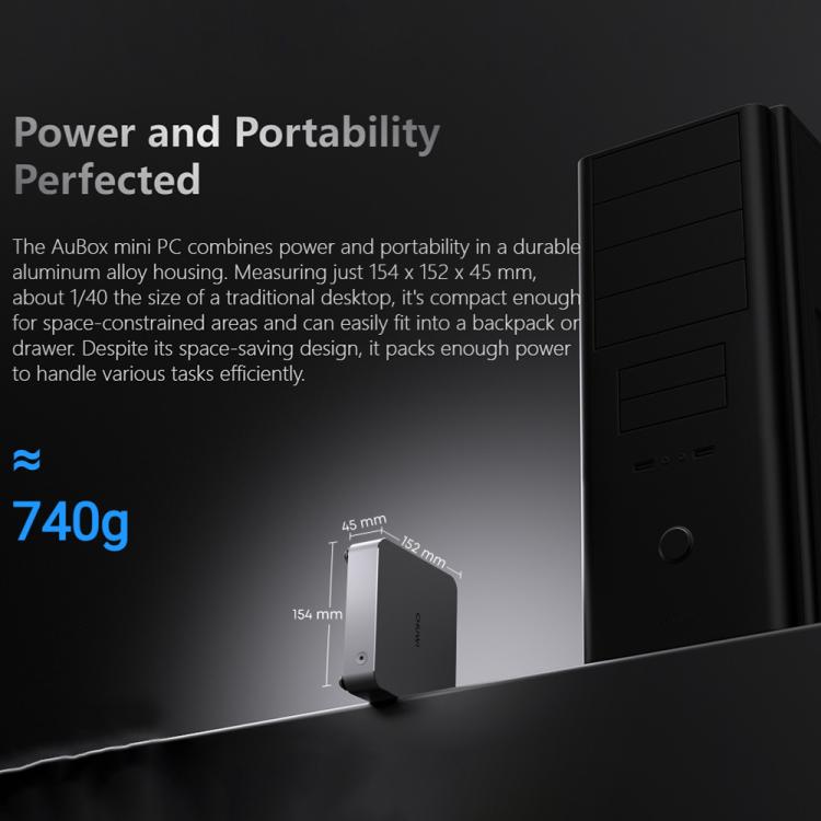 Mini PC CHUWI AUBox R7-8745 con Windows 11, 16 GB + 512 GB, procesador AMD Ryzen 7 8745HS (enchufe británico)