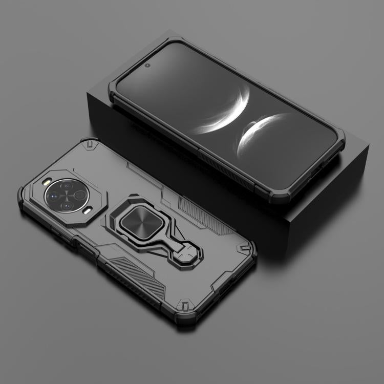 Funda híbrida de TPU y PC con soporte metálico para Huawei Nova 14 (negra)