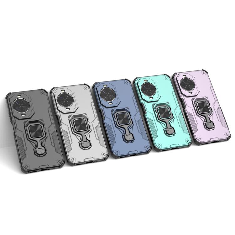 Funda híbrida de TPU y PC con soporte metálico para Huawei Nova 14 (negra)