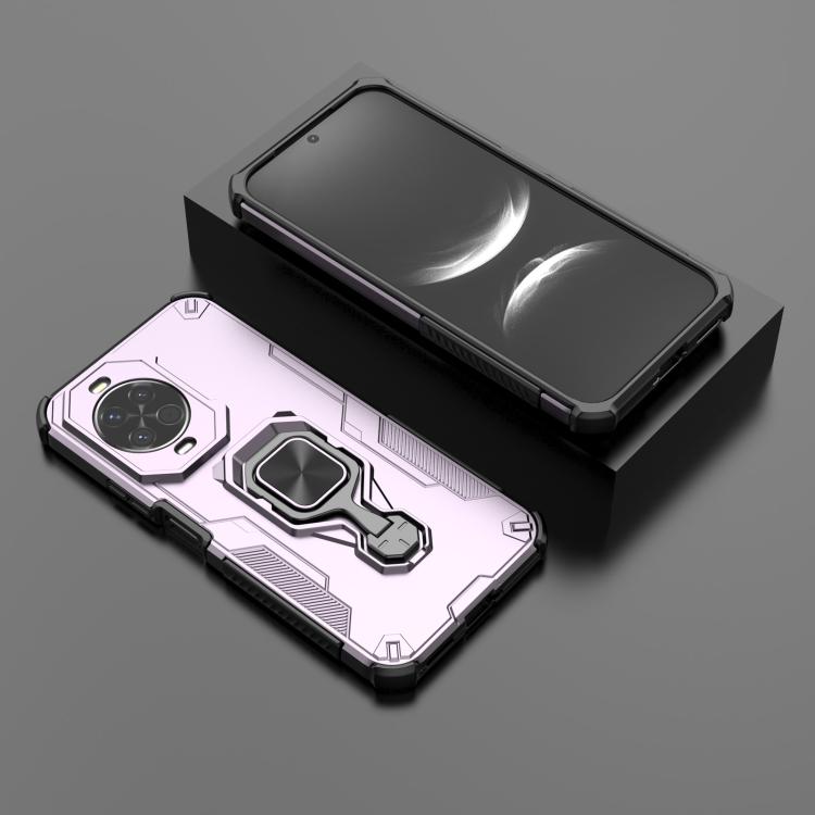 Funda híbrida de TPU y PC con soporte metálico para Huawei Nova 14 (morada)