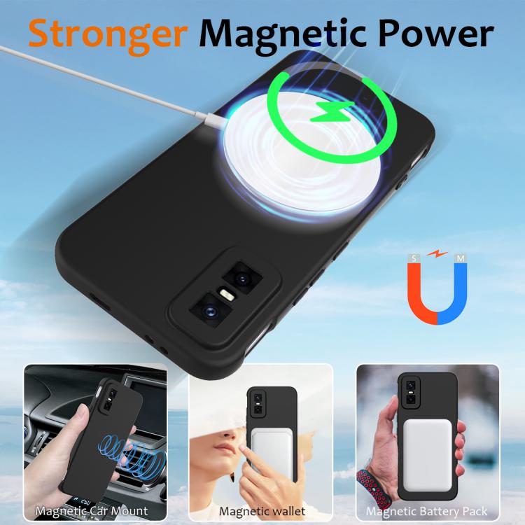 Funda de silicona Magsafe a prueba de golpes para Infinix GT 30 Pro (negra)