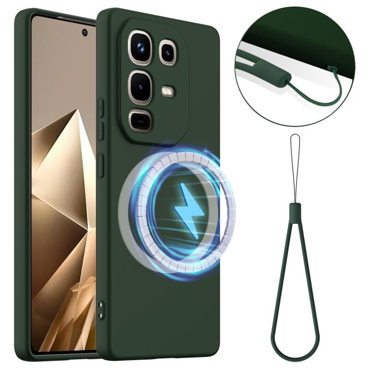 Funda de silicona Magsafe a prueba de golpes para Infinix Note 50 Pro+ (verde oscuro)