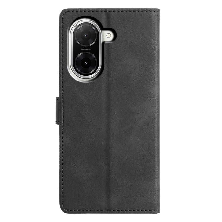 Funda de cuero con relieve triangular para Redmi A5 4G (173,3 mm) (negro)