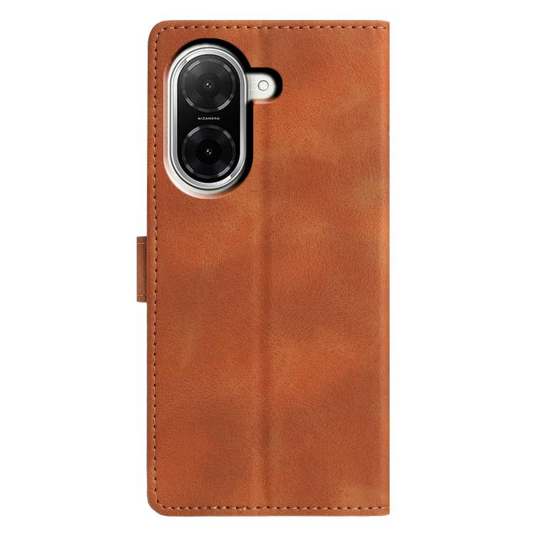 Funda de cuero con relieve de triángulos para Redmi A5 4G (173,3 mm) (marrón)