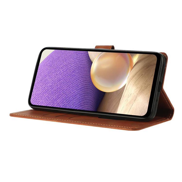 Funda de cuero con relieve de triángulos para Redmi A5 4G (173,3 mm) (marrón)