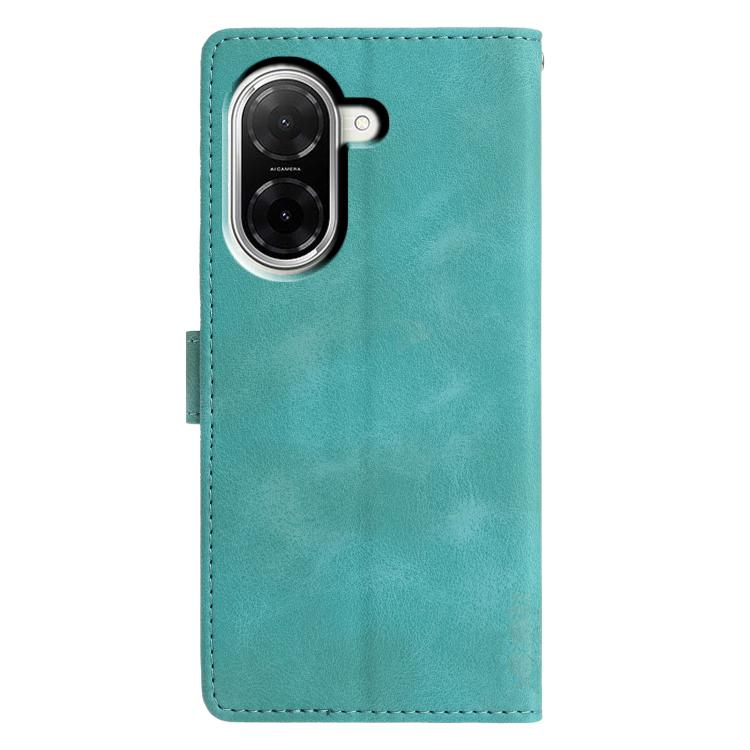 Funda de cuero con relieve de triángulos para Redmi A5 4G (173,3 mm) (verde)