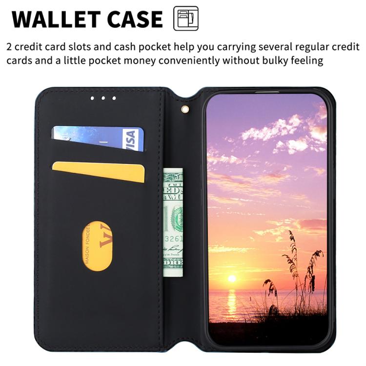 Funda de cuero con tapa y textura de cuadrícula cúbica para Huawei Pura 80 5G (azul)