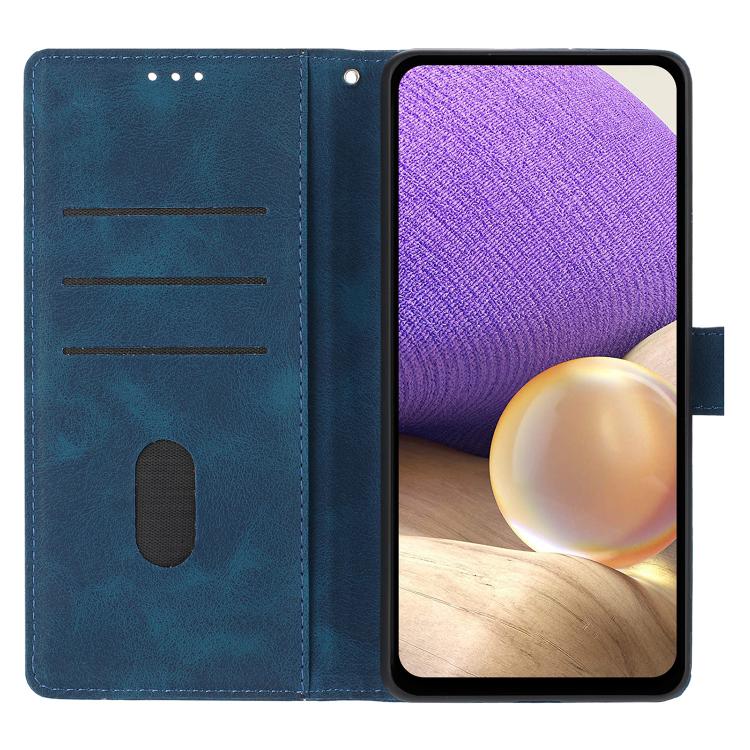 Funda de cuero con relieve de triángulos para Samsung Galaxy A07 (azul)