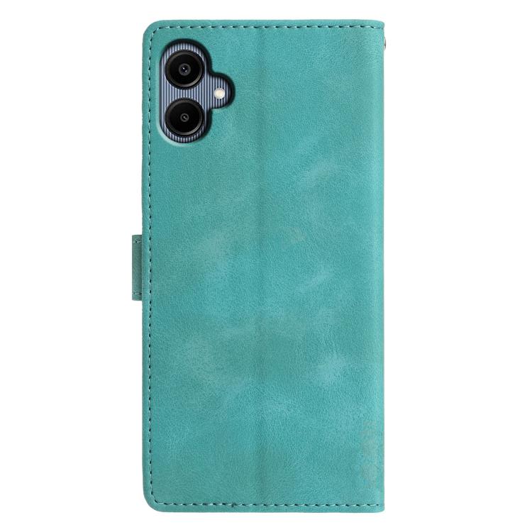 Funda de cuero con relieve de triángulos para Samsung Galaxy A07 (verde)
