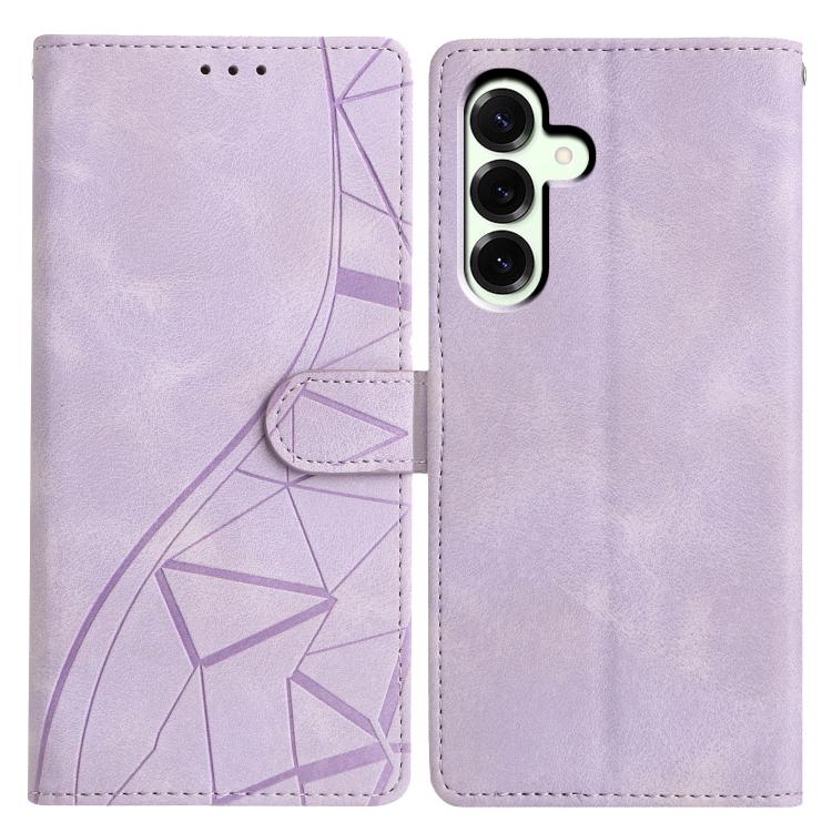 Funda de cuero con relieve de triángulos para Samsung Galaxy A17 (morado)