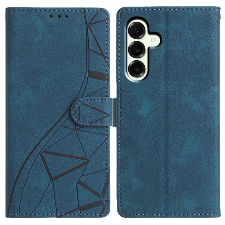 Funda de cuero con relieve de triángulos para Samsung Galaxy A17 (azul)