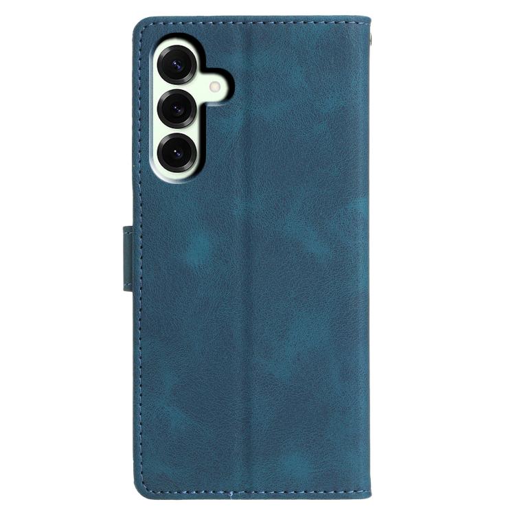 Funda de cuero con relieve de triángulos para Samsung Galaxy A17 (azul)