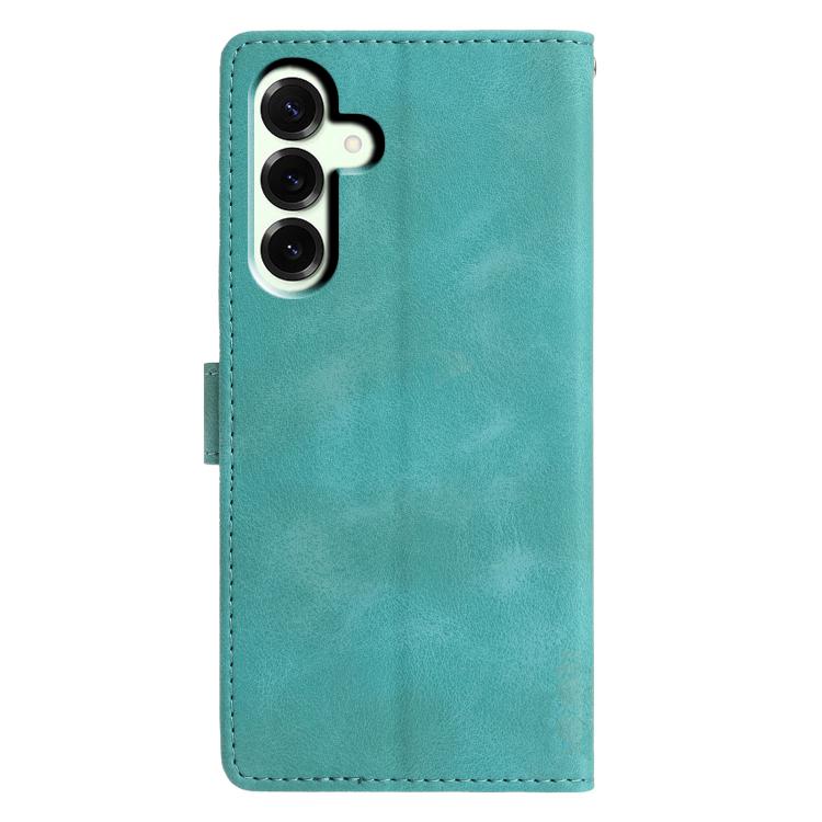 Funda de cuero con relieve de triángulos para Samsung Galaxy A17 (verde)