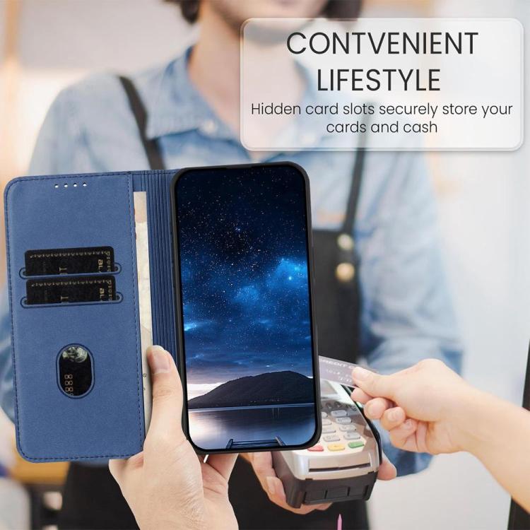 Funda de cuero con tapa magnética resistente y esmerilada para Samsung Galaxy S25 FE 5G (azul rey)