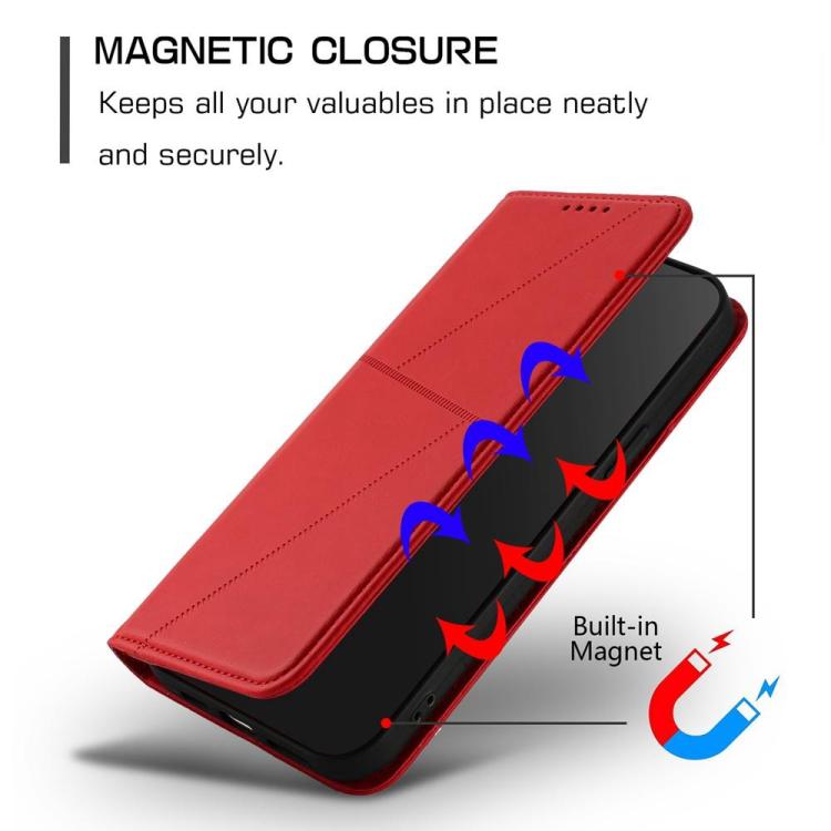 Funda de cuero con tapa magnética resistente y esmerilada para Samsung Galaxy S25 FE 5G (roja)