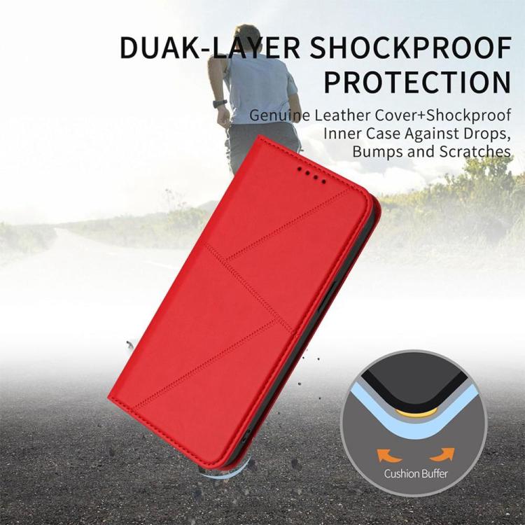 Funda de cuero con tapa magnética resistente y esmerilada para Samsung Galaxy S25 FE 5G (roja)