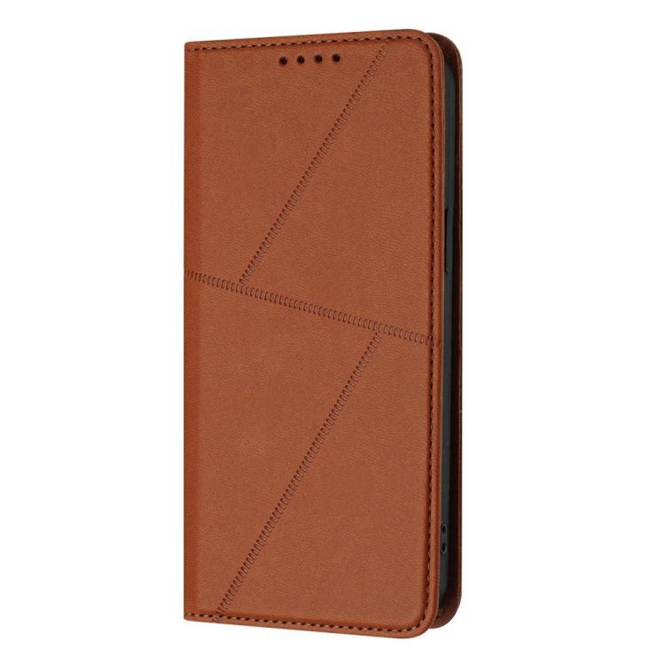 Funda de cuero con tapa magnética resistente y esmerilada para Samsung Galaxy S25 FE 5G (color café)