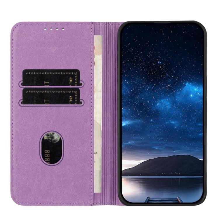 Funda de cuero con tapa magnética resistente y esmerilada para Samsung Galaxy S25 FE 5G (morado claro)