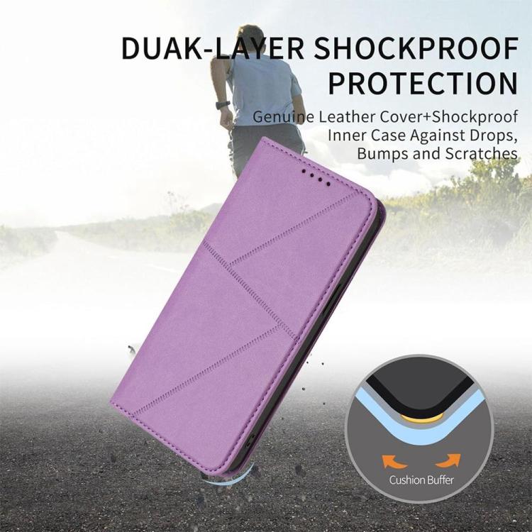 Funda de cuero con tapa magnética resistente y esmerilada para Samsung Galaxy S25 FE 5G (morado claro)