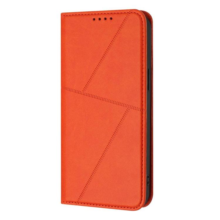 Funda de cuero con tapa magnética resistente y esmerilada para Samsung Galaxy S25 FE 5G (naranja)