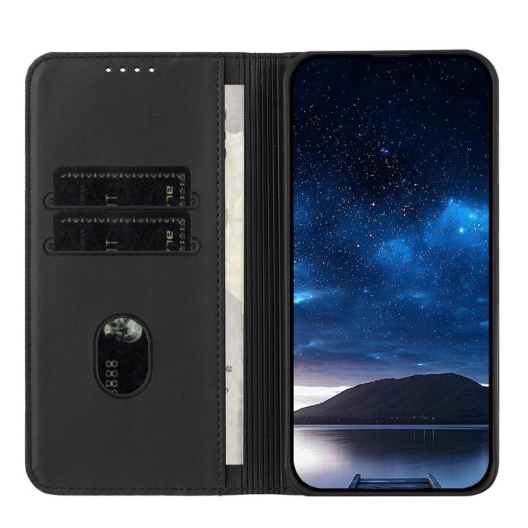 Funda de cuero con tapa magnética resistente y esmerilada para Samsung Galaxy S25 FE 5G (negra)