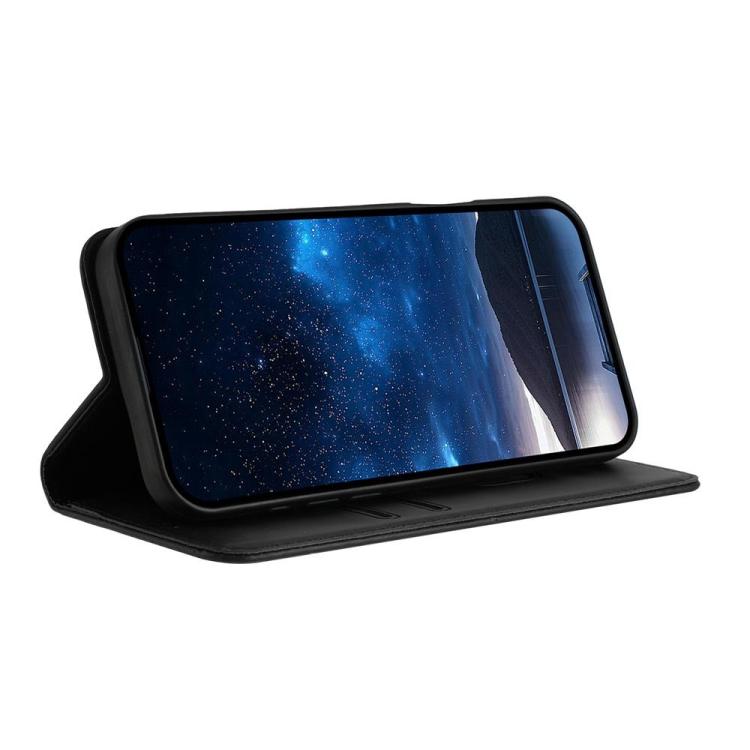 Funda de cuero con tapa magnética resistente y esmerilada para Samsung Galaxy S25 FE 5G (negra)