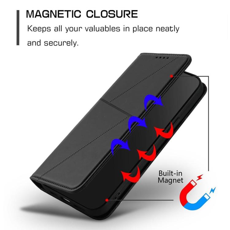 Funda de cuero con tapa magnética resistente y esmerilada para Samsung Galaxy S25 FE 5G (negra)