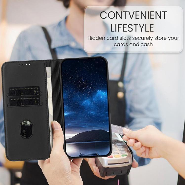 Funda de cuero con tapa magnética resistente y esmerilada para Samsung Galaxy S25 FE 5G (negra)
