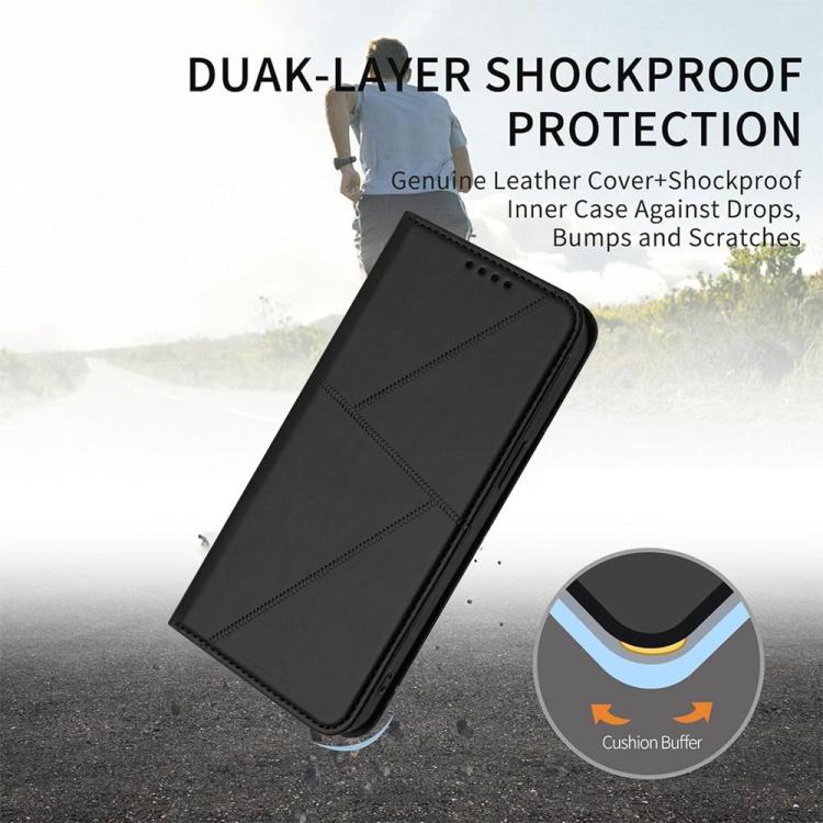 Funda de cuero con tapa magnética resistente y esmerilada para Samsung Galaxy S25 FE 5G (negra)