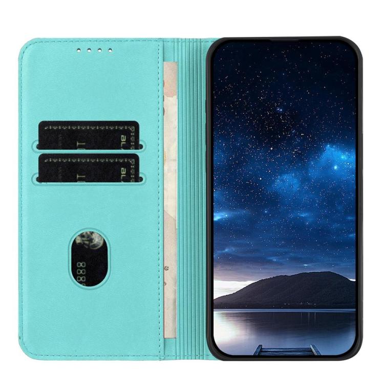 Funda de cuero con tapa magnética resistente y esmerilada para Samsung Galaxy S25 FE 5G (azul claro)