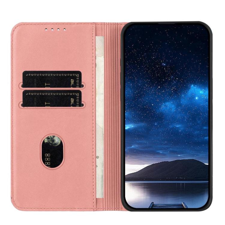 Funda de cuero con tapa magnética resistente y esmerilada para Samsung Galaxy S25 FE 5G (rosa)