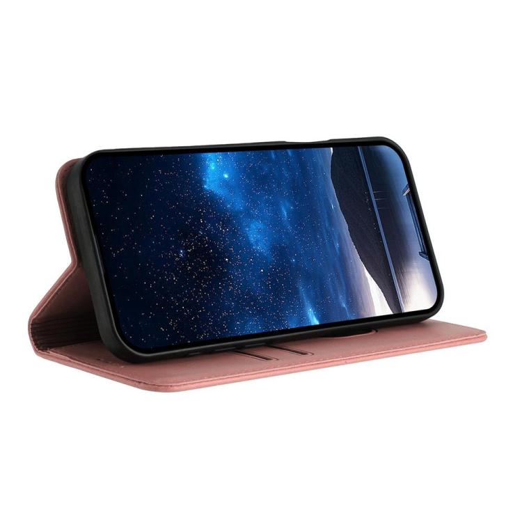 Funda de cuero con tapa magnética resistente y esmerilada para Samsung Galaxy S25 FE 5G (rosa)