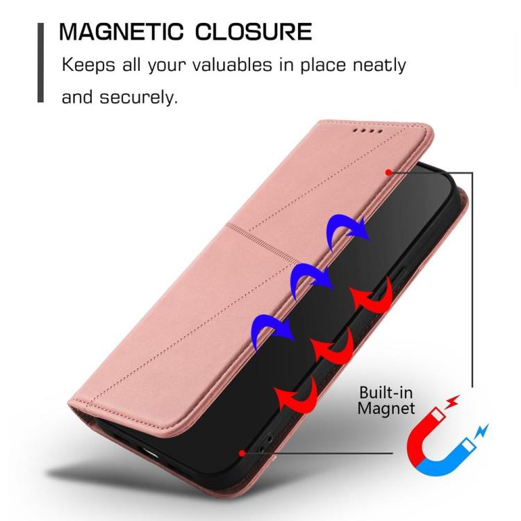 Funda de cuero con tapa magnética resistente y esmerilada para Samsung Galaxy S25 FE 5G (rosa)