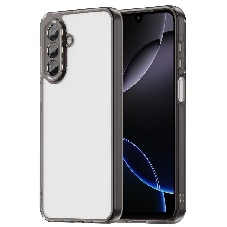 Funda híbrida de TPU y policarbonato para Samsung Galaxy A17 5G, a prueba de golpes y con airbag (negro transparente)