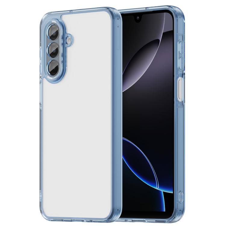 Funda híbrida de TPU y policarbonato para Samsung Galaxy A17 5G, a prueba de golpes y con airbag (azul transparente)