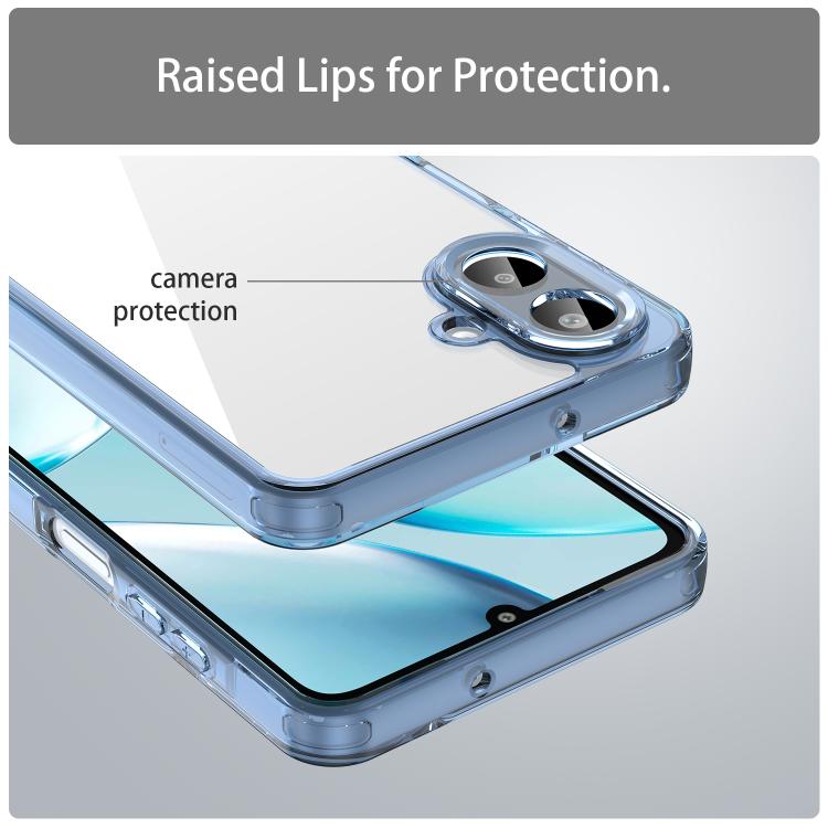Funda híbrida de TPU y policarbonato para Samsung Galaxy A07 4G, a prueba de golpes y airbag (azul transparente)