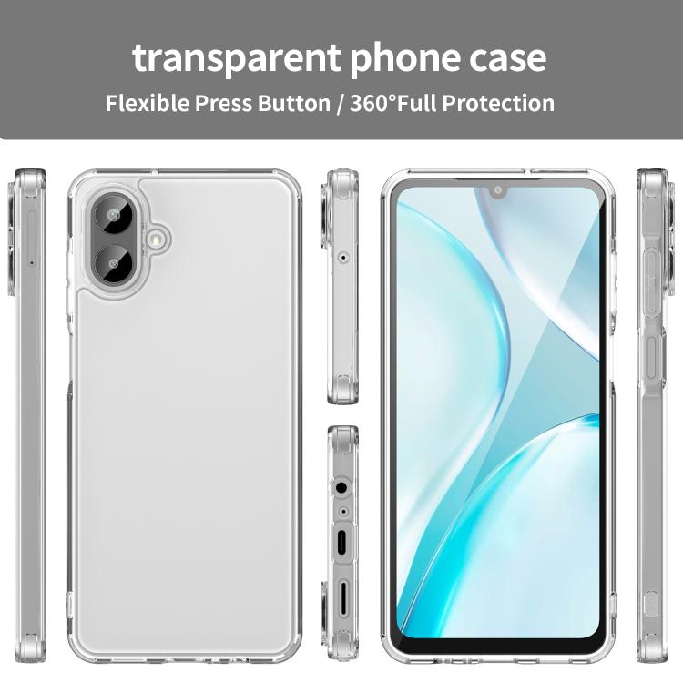 Funda híbrida de TPU y policarbonato para Samsung Galaxy A07 4G, a prueba de golpes y con airbag (transparente)