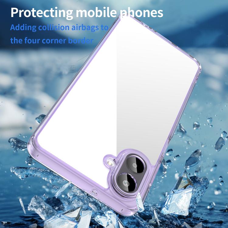 Funda híbrida de TPU y PC para Samsung Galaxy A07 4G, a prueba de golpes y airbag (transparente y morada)