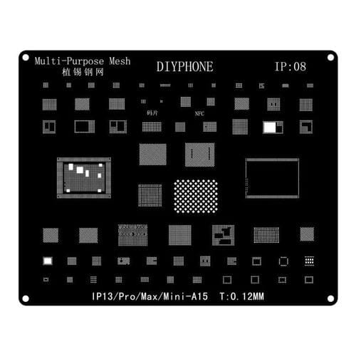 BGA-Wiederaufbereitungs-Schablone Apple iPhone 13 und 13 Pro Max mit präziser Positionierung und präzisem Laserschnitt