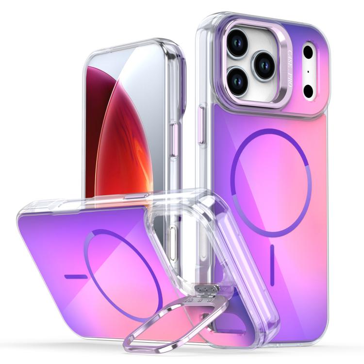 Funda para iPhone 17 Pro Max con degradado de color y soporte Magsafe (morado)