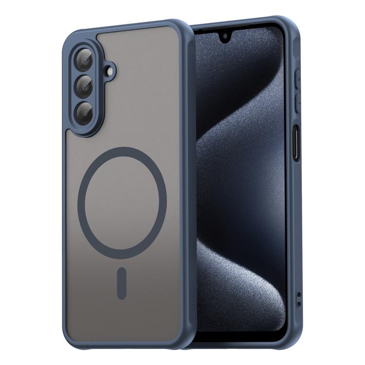 Funda híbrida de TPU y PC esmerilada Magsafe para Samsung Galaxy A17 5G (azul)